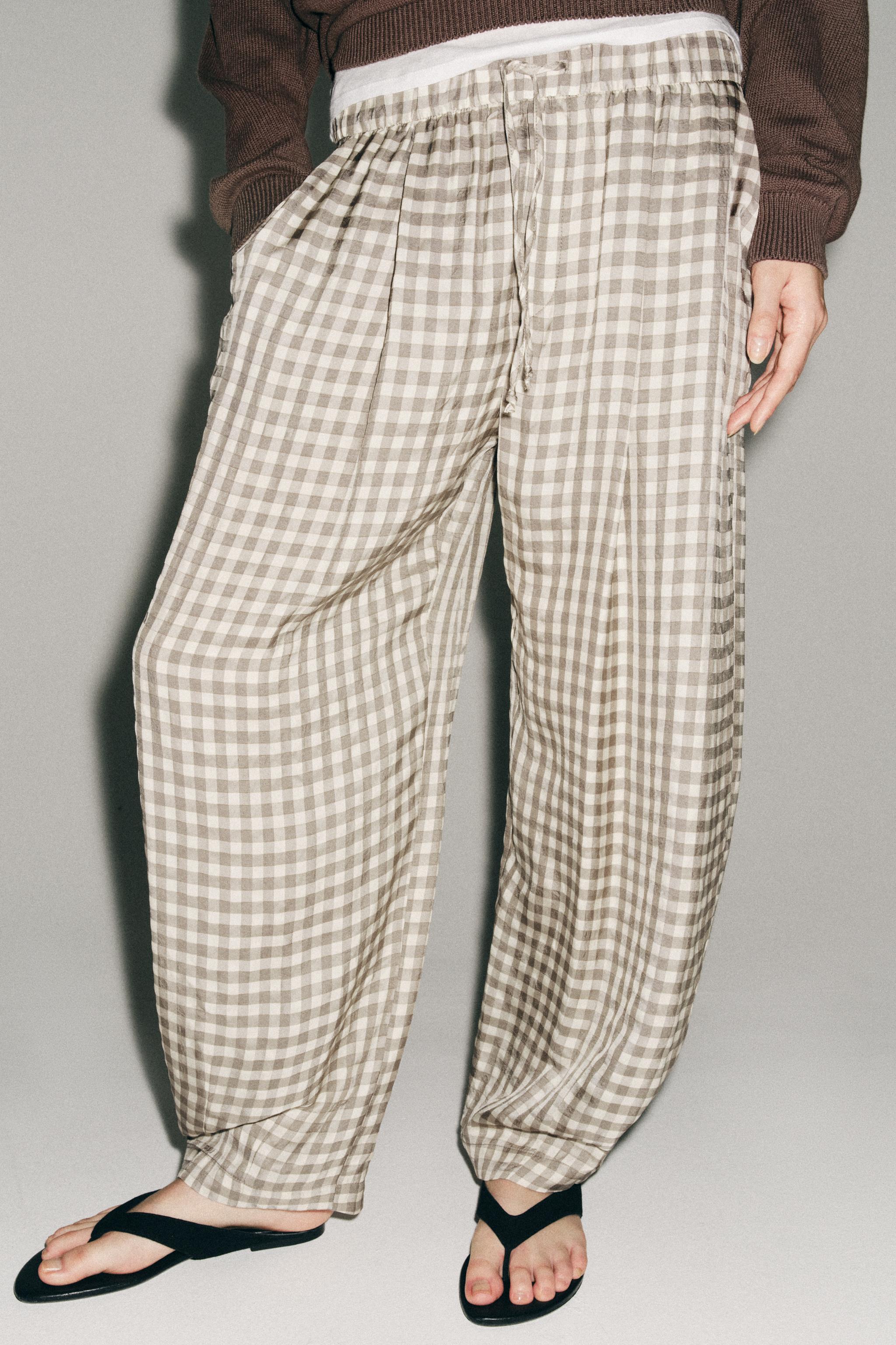 ZW COLLECTION FLOWY PLAID PANTS
